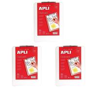 Apli - 13780, Portablocco in plastica trasparente A4 (Confezione da 3)