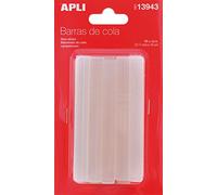 APLI 13943 - Pack de 10 barras para pistola de cola, 11 mm x 10 cm, color transparente