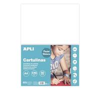 Apli - Cartoncini Colorati Set da 50 Pezzi, A4, Bianco