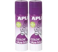 APLI 14392 - Bastone adesivo di colore lilla, privo di solventi e atossico, 21 gr (Confezione da 2)