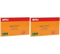 APLI 15005 - Funny Note Adesive, 125 x 75 mm, Blocco da 100 note autoadesive, colore: Arancione fluo (Confezione da 2)