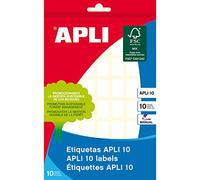 Apli 1635-Set di 10 fogli con etichetta, 12 x 18 mm, colore: bianco