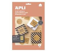 APLI 17376 - Etichette Kraft permanenti, 210,0 x 297,0 mm, 10 fogli