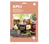 APLI 17378 - Etichette Kraft permanenti, 63,5 x 42,3 mm, 10 fogli