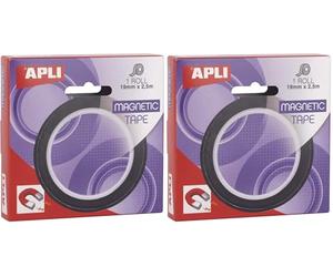 APLI 17724 - Nastro adesivo magnetico 19 mm x 2,5 m (Confezione da 2)