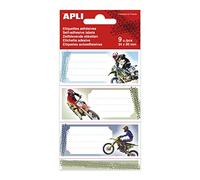 APLI 18442 - Etichette scolastiche Moto 9 u.