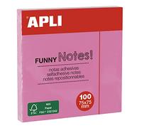 APLI 19082 - Note adesive FUNNY 75x75 mm - Blocco da 100 fogli colore rosa pastello