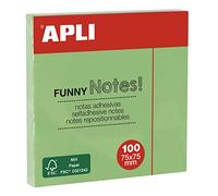 APLI 19084 - Note adesive FUNNY 75 x 75 mm - Blocco da 100 fogli verde pastello