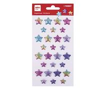 Apli 19307 Adesivi Stella Tornasolata Include 1 Foglio con 28 adesivi permanenti, ideali per Scrapbooking, Decorazione fai da te