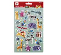 APLI 19315 - Adesivi Animali Safari - Include 1 foglio con 28 adesivi permanenti. Ideali per scrapbooking, decorazioni o fai da te