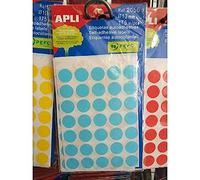 Apli-2056 Confezione di 5 fogli con etichetta, Ø 13 mm, colore: blu