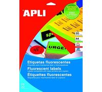 APLI 2875 - Etichette arancioni fluorescenti permanenti 99,1 x 67,7 mm 20 fogli