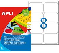 APLI 2877 - Etichette verdi fluorescenti permanenti 99,1 x 67,7 mm 20 fogli