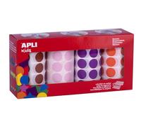 apli-agipa 45698 Confezione da 4 rotoli GOMMETTE geometrica gigante adesivo viola/Marrone/Rosa/Arancione 1357 pezzi