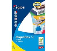 Apli-agipa - Astuccio A5 (16 F) da 640 etichette multifunzione, permanenti, 24 x 24 mm, colore: bianco