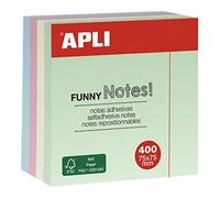 APLI/Agipa - Post-it - Cubo cuatrocientas fogli - Pastello (3) - 75 x 75 mm - Apli