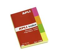 APLI - Bloc notes adesive Index 20 x 50 mm giallo rosa verde e arancione lucido 4 x 40 fogli