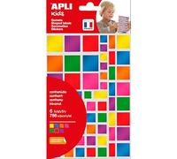 Apli Busta 6 Fogli Adesivi Metallici Multicolore Quadretti 160 x 216 mm
