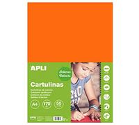 Apli - Cartoncini Colorati Set da 50 Pezzi, A4, Arancione