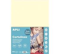 Apli - Cartoncini Colorati Set da 50 Pezzi, A4, Beige (Avorio)