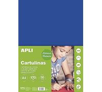 Apli - Cartoncini Colorati Set da 50 Pezzi, A4, Blu (Scuro)