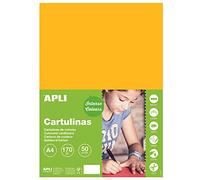 Apli - Cartoncini Colorati Set da 50 Pezzi, A4, Giallo (Oro)