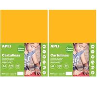 Apli - Cartoncini Colorati Set da 50 Pezzi, A4, Giallo (Oro) (Confezione da 2)