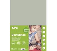 Apli - Cartoncini Colorati Set da 50 Pezzi, A4, Grigio