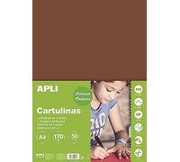 Apli - Cartoncini Colorati Set da 50 Pezzi, A4, Marrone