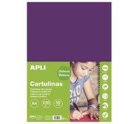 Apli - Cartoncini Colorati Set da 50 Pezzi, A4, Viola
