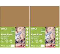 APLI Cartoncini Colorati Set da 50 Pezzi, Nocciola, A4 (Confezione da 2)