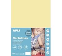 APLI Cartoncini Colorati Set da 50 Pezzi, Vaniglia, A4