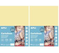 APLI Cartoncini Colorati Set da 50 Pezzi, Vaniglia, A4 (Confezione da 2)