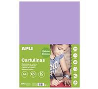 APLI Cartoncini Colorati Set da 50 Pezzi, Violetto, A4