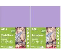 APLI Cartoncini Colorati Set da 50 Pezzi, Violetto, A4 (Confezione da 2)