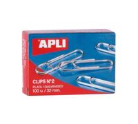 APLI Confezione da 100 clip zincati nº2 32 mm NEW