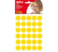 APLI - Confezione da 6 fogli di gomme rotonde, 20 mm, colore: giallo