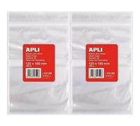 APLI - Confezione di 100 sacchetti di plastica richiudibili 120 x 180 mm (Confezione da 2)