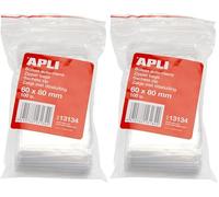 APLI - Confezione di 100 sacchetti di plastica richiudibili 60 x 80 mm (Confezione da 2)