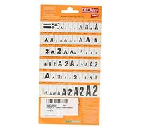 APLI DDB11F - Lettere e numeri trasferibili neri lettere 2,5 mm bianco