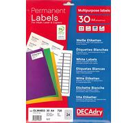 Apli DECAdry - Confezione da 720 etichette multiuso, 70 x 37 mm, colore: Bianco
