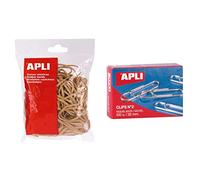 APLI - Elastici elasticas - 100 x 5 - Borsa di 100 gr & Paper - Scatola Graffette magnetizzazione N2 32 mm 100 pezzi