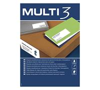 Apli - Etichette adesive multi3 da 105 x 37 mm, per stampanti Inkjet/Laser/fotocopiatrici, angoli dritti, 100 fogli