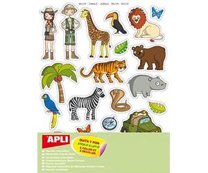 APLI Kids 11445-Gomets tematici La Giungla 12 fogli