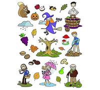 APLI Kids 11616-Gomets a tema Autunno 3 foglie