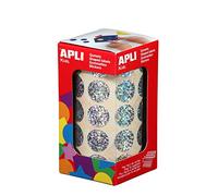 Apli Kids 11634 - Rotolo di 1770 adesivi metallizzati, rotondi, 20 mm