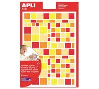 APLI KIDS 13526 - Gommette quadrate rimovibili - gommette geometriche - colore: Camaieu Rosso/Arancione.