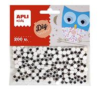 APLI Kids 18251- Borsa occhi mobili neri ADH.RED.6MM 200 pz