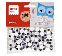 APLI Kids 18253 - Borsa occhi mobili neri ADH.RED.10 mm 100 pz