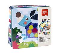 APLI Kids- Set di Gommini Multicolore in Scatola Metallica Modello Cani Adesivi per completare Le Illustrazioni, 18814